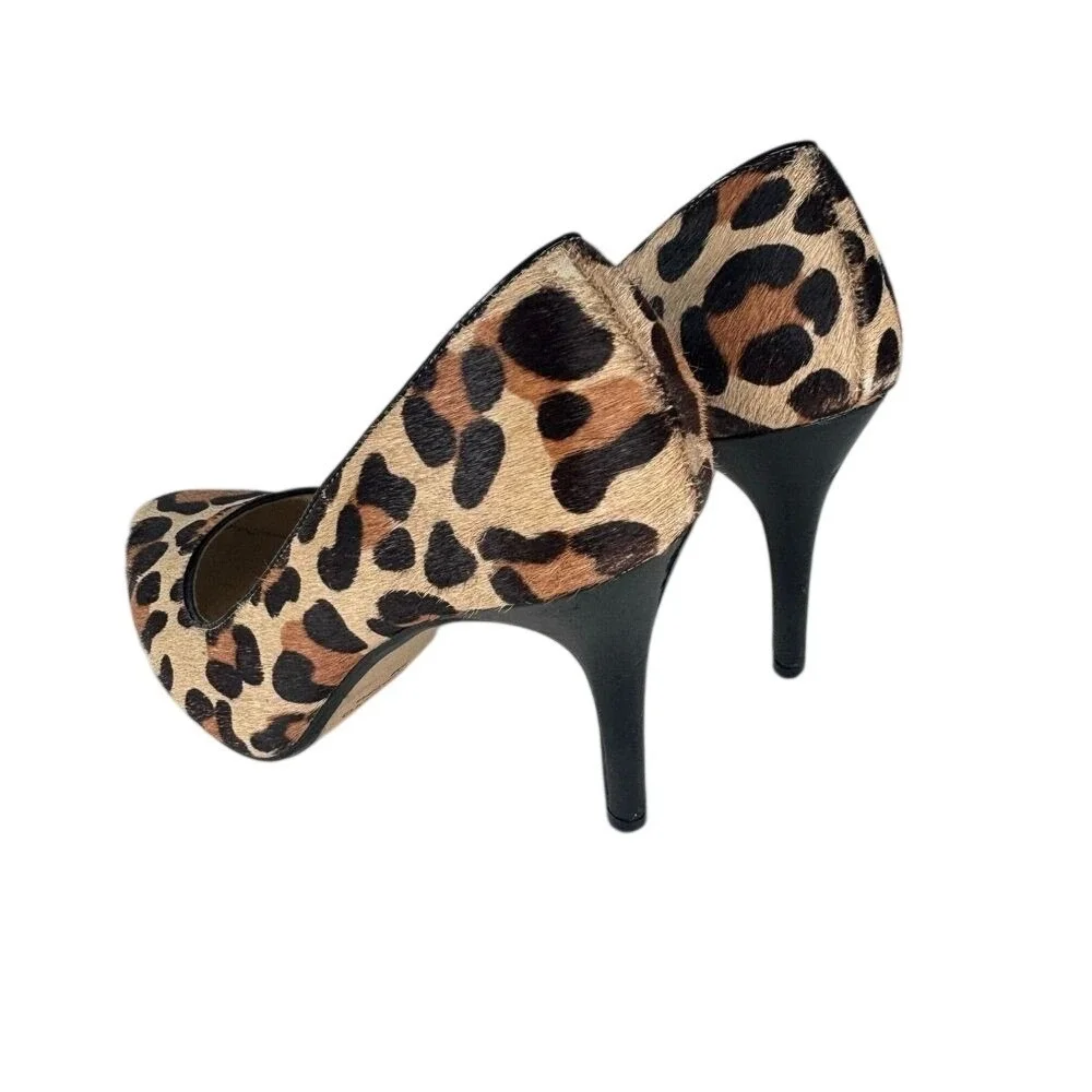 Max Studio Leopard Heels Pumps Size‎ US 7M Faux Fur Exotic Cheetah Animal Print